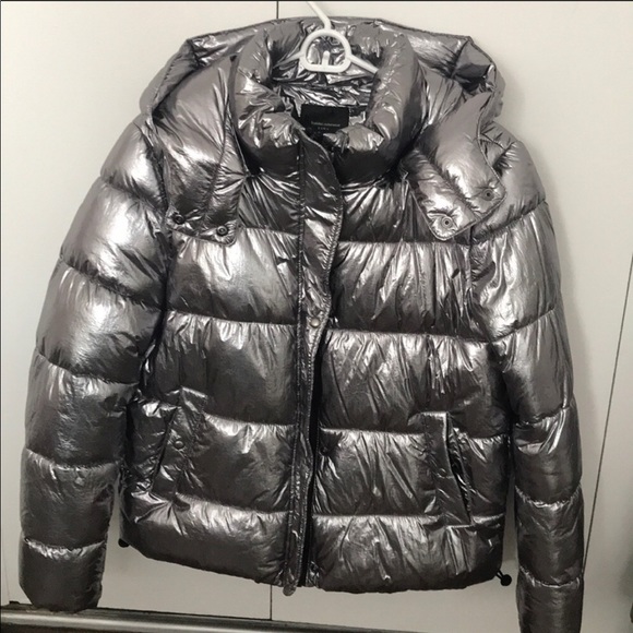 silver puffer jacket zara